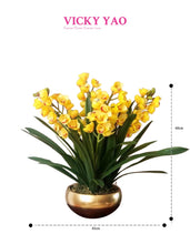 Load image into Gallery viewer, VICKY YAO Faux Floral - Exclusive Design Real Touch Artificial Cymbidium Orchid Flower Arrangement