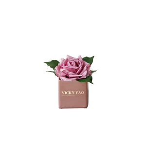 VICKY YAO x Kogan - Natural Touch Super Large 12cm Fuchsia Damask Rose & Luxury Fragrance Gift Box 50ml