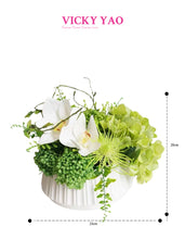 画像をギャラリービューアに読み込む, VICKY YAO Faux Floral - Exclusive Design Fresh Green Real Touch Artificial Flowers Arrangement