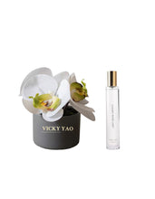 Load image into Gallery viewer, VICKY YAO FRAGRANCE - Cute Natural Touch White Faux Orchid Art &amp; Luxury Fragrance 50ml