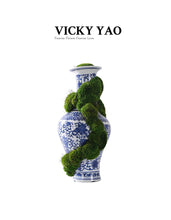 將圖片載入圖庫檢視器 VICKY YAO Moss Art - Exclusive Design Chinese Porcelain Damaged Style Preserved Moss Art