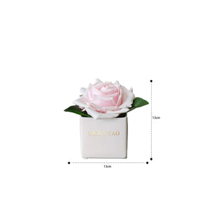 VICKY YAO x Kogan - Natural Touch Super Large 12cm Fuchsia BabyPink Damask Rose & Luxury Fragrance Gift Box 50ml