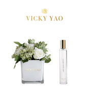 画像をギャラリービューアに読み込む, VICKY YAO FRAGRANCE - Exclusive Design Wedding Style Artificial Rose Arrangement &amp; Luxury Fragrance 50ml