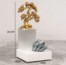 Load image into Gallery viewer, VICKY YAO Table Decor - Exclusive Design Luxury Golden Bonsai Natural Crystal Table Art
