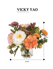 將圖片載入圖庫檢視器 VICKY YAO Faux Floral - Classic Style Natural Color Faux Peony Floral Art