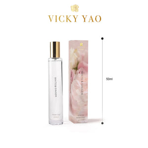 VICKY YAO FRAGRANCE - Best Selling Natural Touch Super Large 12cm Baby Pink Damask Rose & Luxury Fragrance Gift Box 50ml
