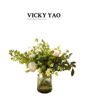將圖片載入圖庫檢視器 Vicky Yao Faux Floral - Exclusive Design Green Spring Artificial Flower Arrangement