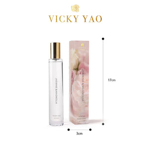 VICKY YAO FRAGRANCE - Best Selling Natural Touch Super Large 12cm Baby Pink Damask Rose & Luxury Fragrance Gift Box 50ml