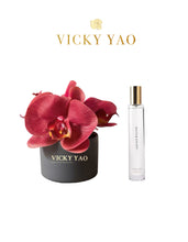 Load image into Gallery viewer, VICKY YAO FRAGRANCE - Cute Natural Touch Red Faux Orchid Art &amp; Luxury Fragrance 50ml