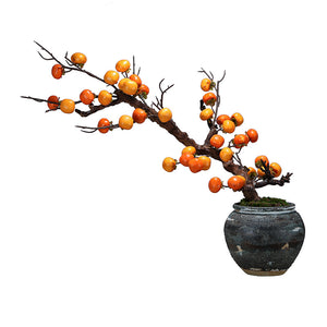 VICKY YAO Faux Plant - Exclusive Design Life Aesthetic Chinese Style Artificial Persimmon Bonsai Art