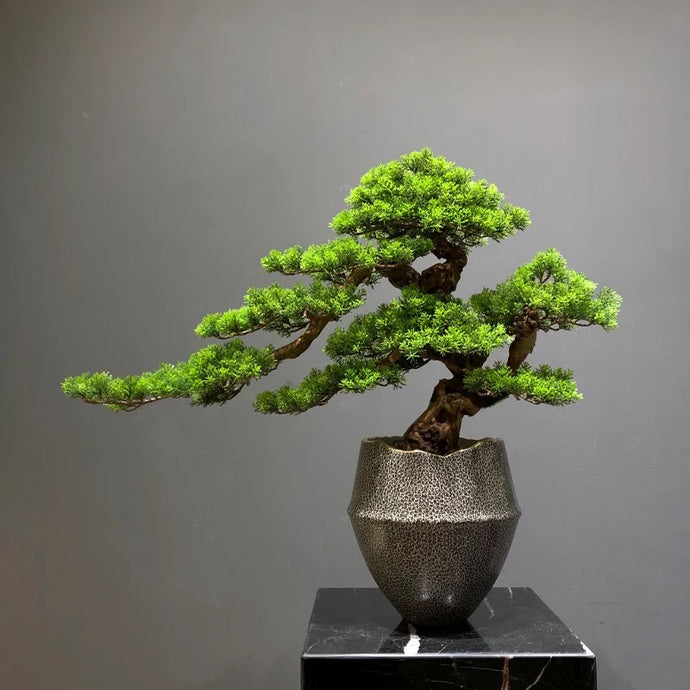 VICKY YAO Design Aesthetic - Exclusive Design Realistic Luxury Restaurant Faux Bonsai Art 78x68cmH