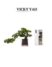 Laden Sie das Bild in den Galerie-Viewer, VICKY YAO Bonsai Art - Exclusive Design Oriental Aesthetics Faux Realistic Bonsai Art In Bamboo Chinoiserie Style Yixing Clay Pot