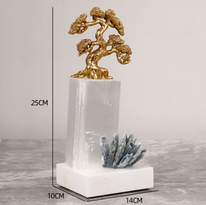 VICKY YAO Table Decor - Exclusive Design Luxury Golden Bonsai Natural Crystal Table Art