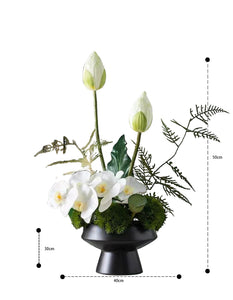 VICKY YAO Faux Floral - Exclusively Design Natural Artificial Lotus Art Flower Arrangement