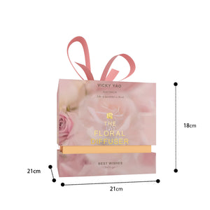 VICKY YAO x Kogan - Natural Touch Super Large 12cm Fuchsia Pearl White Damask Rose & Luxury Fragrance Gift Box 50ml