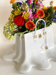 VICKY YAO Art Series - Creative Exclusive Design Bag Vase With Any Faux Floral You Like
