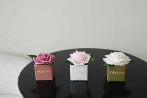 VICKY YAO x Kogan - Natural Touch Super Large 12cm Fuchsia Damask Rose & Luxury Fragrance Gift Box 50ml