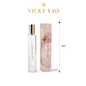 VICKY YAO FRAGRANCE - Best Selling Natural Touch Super Large 12cm Pearl White Damask Rose & Luxury Fragrance Gift Box 50ml
