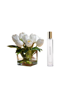 VICKY YAO FRAGRANCE - Exclusive Design Natural Touch Faux Tulips Arrangement & Luxury Fragrance 50ml