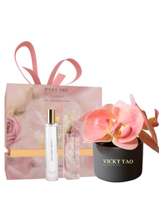 VICKY YAO FRAGRANCE - Cute Natural Touch Pink Faux Orchid Art & Luxury Fragrance 50ml