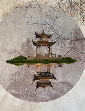 將圖片載入圖庫檢視器 VICKY YAO Bonsai Art - Exclusive Design Suzhou Traditional Garden Aesthetic Gazebo Faux Moss Bonsai Art