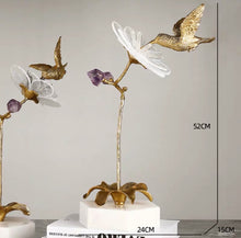 Load image into Gallery viewer, VICKY YAO Table Decor - Exclusive Design Handmade Luxury Natural Crystal Brass Bird Art