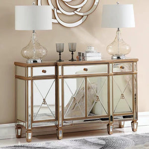 Vicky Yao Luxury Furniture-Golden Mirrored Buffet - Vicky Yao Home Decor SEO