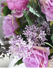Laden Sie das Bild in den Galerie-Viewer, Vicky Yao Faux Floral - Exclusive Design Purple Artificial Roses Arrangement