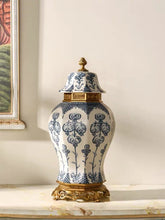 Load image into Gallery viewer, Vicky Yao Table Decor- Gilded Bronze Ormolu Trim Jar Covered Urn - Vicky Yao Home Decor SEO