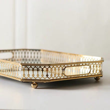 画像をギャラリービューアに読み込む, Vicky Yao Table Decor- Gold Metal Rectangular Mirror Tray - Vicky Yao Home Decor SEO
