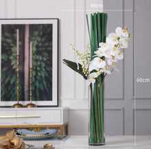 將圖片載入圖庫檢視器 Vicky Yao Faux Floral - Exclusive Design Glass Vase Artificial Orchid flower Arrangement