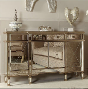 Vicky Yao Luxury Furniture-Golden Mirrored Buffet - Vicky Yao Home Decor SEO