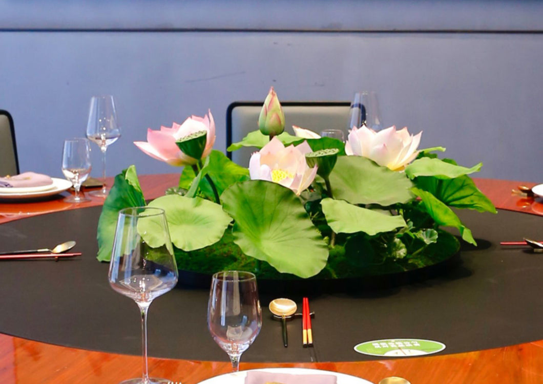 VICKY YAO Faux Floral - Handmade Oriental Aesthetic Artificial Lotus Flower Arrangement
