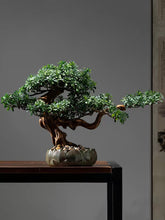 將圖片載入圖庫檢視器 VICKY YAO Faux Bonsai - Natural Artificial Bonsai Art Gift for Him in Lotus Medium Pot