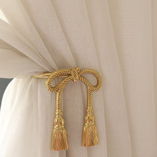 Load image into Gallery viewer, Vicky Yao Home Decor - A Pair Exclusive Design Elegant Natural Brass Bows Curtain Holdback