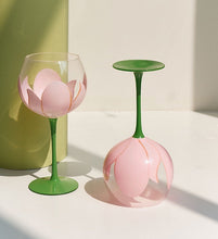 將圖片載入圖庫檢視器 Vicky Yao Home Decor - Romantic Pink Flower Wine Glass