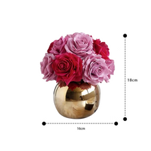 画像をギャラリービューアに読み込む, VICKY YAO FRAGRANCE - Natural Touch Mix 12 Alice Roses Golden Ceramic Pot &amp; Luxury Fragrance 50ml