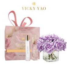 Load image into Gallery viewer, VICKY YAO FRAGRANCE - Real Touch Violet Rose Floral Art &amp; Luxury Fragrance 50ml