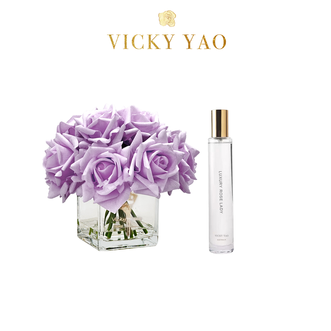 VICKY YAO FRAGRANCE - Real Touch Violet Rose Floral Art & Luxury Fragrance 50ml