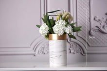 Laden Sie das Bild in den Galerie-Viewer, VICKY YAO Faux Floral - Exclusive Design White Marbling Artificial Floral Arrangement