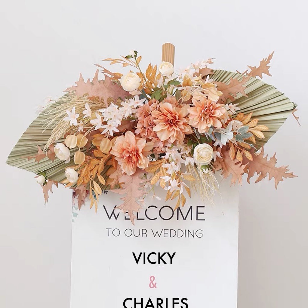 Vicky Yao Wedding Flower - Exclusive Design Decoration Wedding Orange Series Faux Floral Arrangement