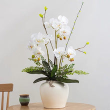 Load image into Gallery viewer, Vicky Yao Faux Floral - Exclusive Design Handmade Chinese Style Real Touch Artificial Orchid Arrangement