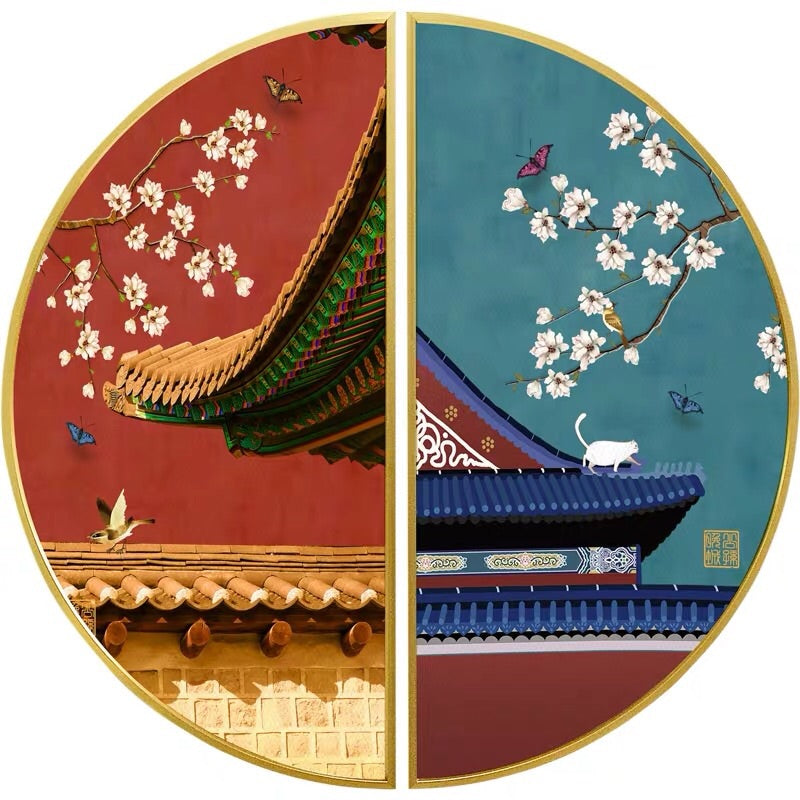Vicky Yao Wall Art- New Chinese Style The Palace Museum Wall Art - Vicky Yao Home Decor SEO