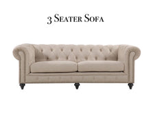 將圖片載入圖庫檢視器 Vicky Yao Luxury Furniture - Handmade Luxury French Style Armchair 2/3 Seater Linen Fabric Chesterfield Sofa