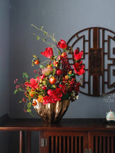 画像をギャラリービューアに読み込む, VICKY YAO Faux Floral - Exclusive Design Luxury Chinese Red Festival Flower Arrangement