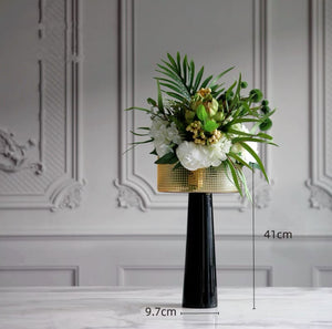 Vicky Yao Faux Floral - Exclusive Design Bottom Black Vase Artificial Floral Arrangement