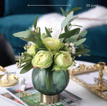 Load image into Gallery viewer, VICKY YAO Faux Floral - Brown/Green  Ball Vase Artificial  Flower Arrangement