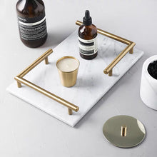 Laden Sie das Bild in den Galerie-Viewer, VICKY YAO Table Decor - Exclusive Design Luxury Marble Golden Handle Trays