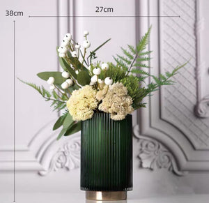 VICKY YAO Faux Floral - Exclusive Design Luxury Artificial Floral Arrangement With Green Vase