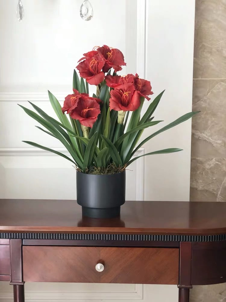 Vicky Yao Faux Floral - Exclusive Design Luxury Artificial Hippeastrum Flower Arrangement